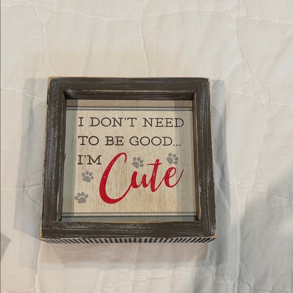Playful Brown and Red Wall Art Sign